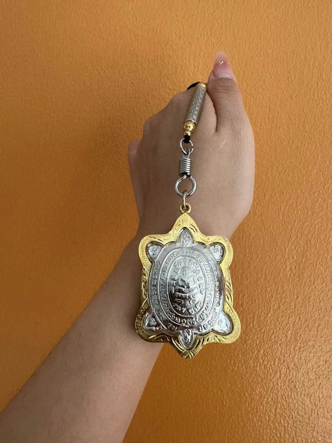 2023 Asia Thailand Success Buddha Pendant Temple silver Amulet bless safe healthy good luck Recruit wealth all powerful talisman