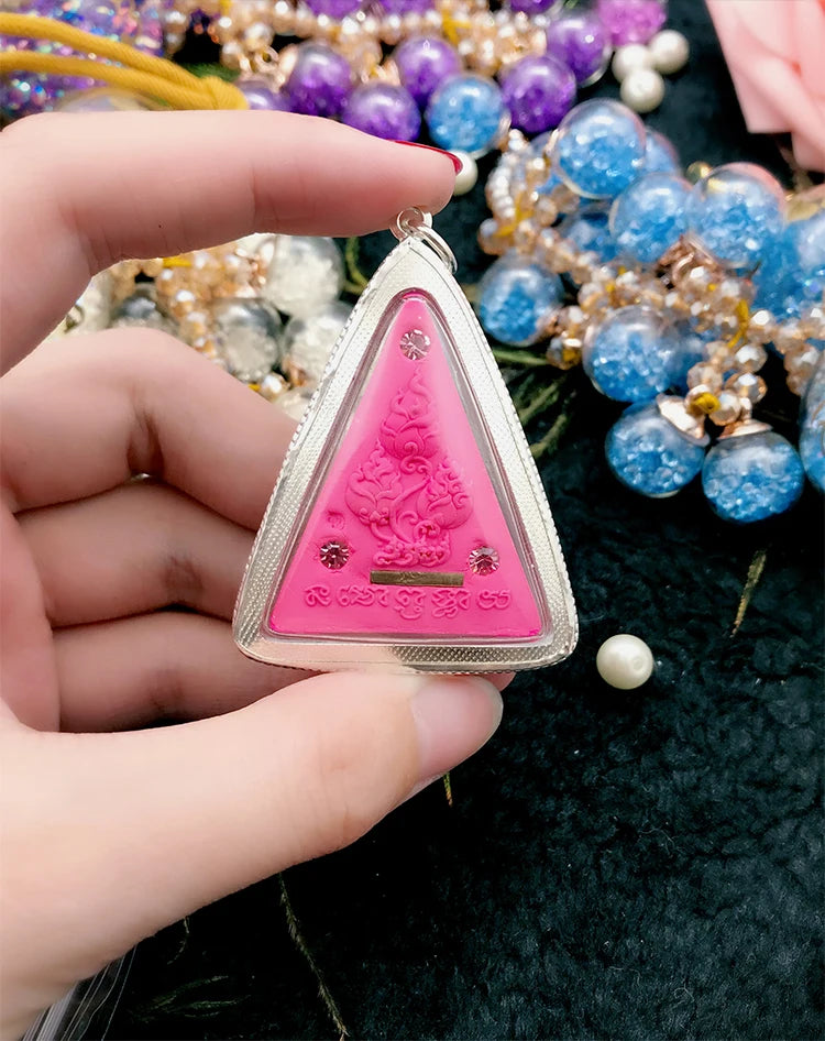 2023  Asia Thailand Woman girl good luck Success Buddha Pendant Temple silver Amulet bless safe healthy all powerful talisman
