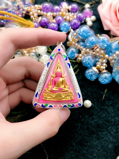 2023  Asia Thailand Woman girl good luck Success Buddha Pendant Temple silver Amulet bless safe healthy all powerful talisman