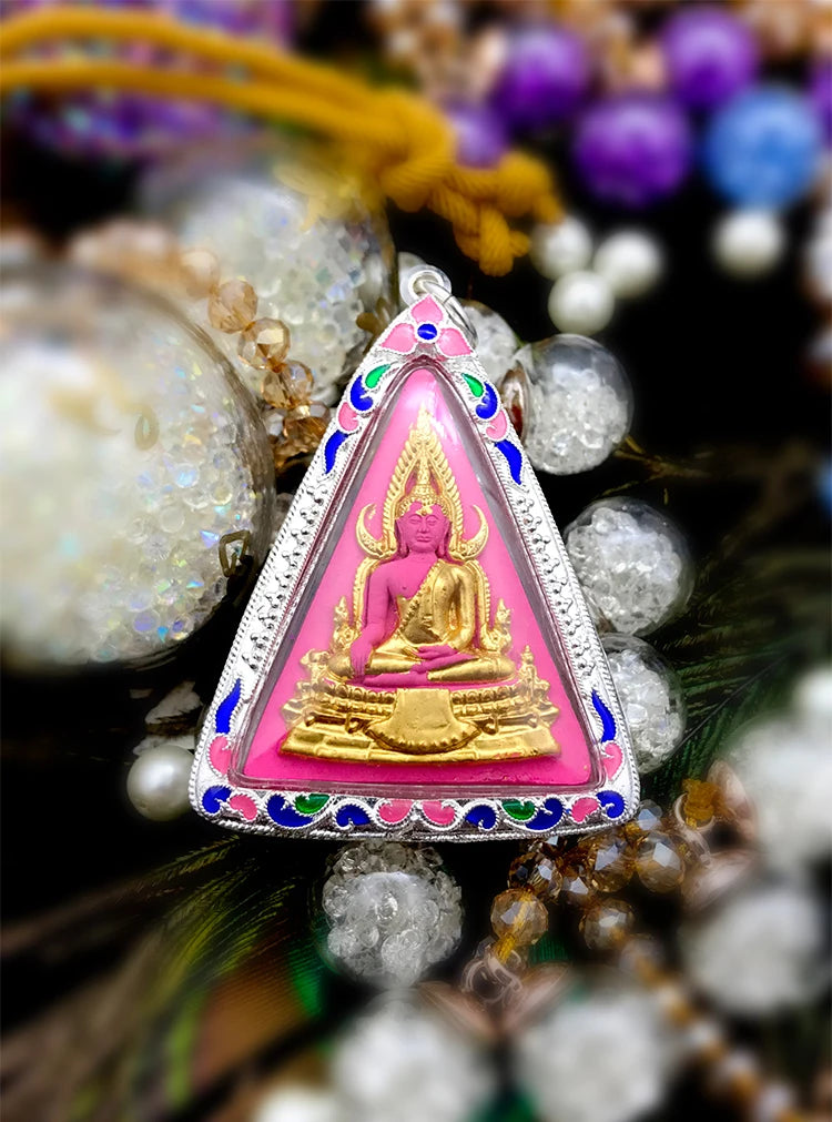2023  Asia Thailand Woman girl good luck Success Buddha Pendant Temple silver Amulet bless safe healthy all powerful talisman