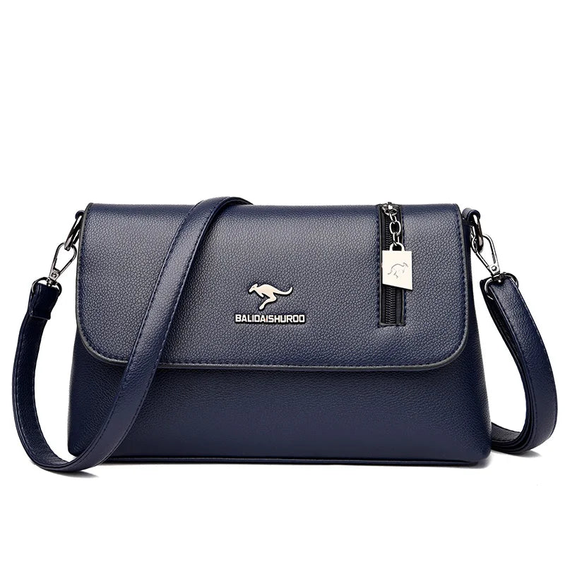 2023 Brand Solid Color Leather Crossbody Bags for Women Female Shoulder Messenger Sac Luxury Designer Ladies Handbags and Purses