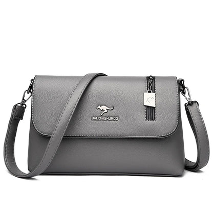 2023 Brand Solid Color Leather Crossbody Bags for Women Female Shoulder Messenger Sac Luxury Designer Ladies Handbags and Purses