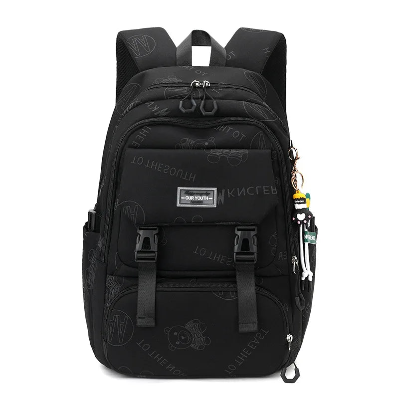 2023 Cute Women Nylon Backpack for Teenagers Girls Cartoon Kids School Bag Female Travel Rucksack Large Capacity Student Bookbag