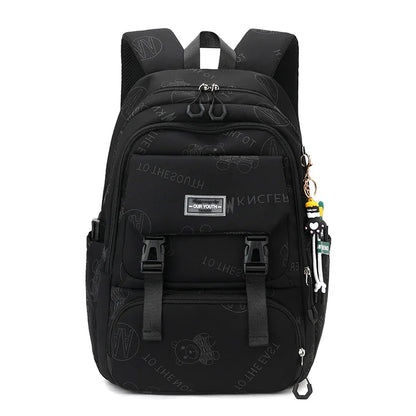 2023 Cute Women Nylon Backpack for Teenagers Girls Cartoon Kids School Bag Female Travel Rucksack Large Capacity Student Bookbag