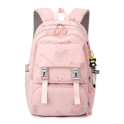 2023 Cute Women Nylon Backpack for Teenagers Girls Cartoon Kids School Bag Female Travel Rucksack Large Capacity Student Bookbag