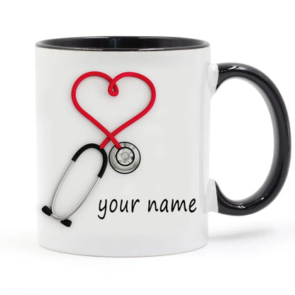 2023 Doctors Gift Hospital Customization Stethoscope Funny and Unique Ceramic Coffee Cup Mug Mugs Coffee Cups Unusual Tea Cup