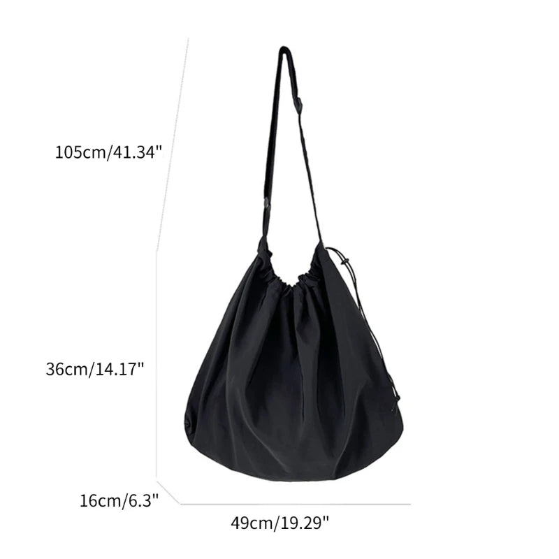 2023 Drawstring Shoulder Bag for Women Girl Nylon Tote Bag Crossbody Bag