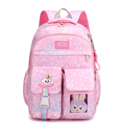 2023 Fashion Cartoon Rabbit Decorative Girl's Schoolbag Children's school backpack in 2 sizes Comfortable breathable school bags