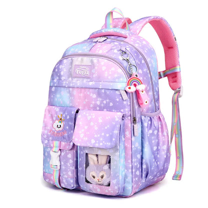 2023 Fashion Cartoon Rabbit Decorative Girl's Schoolbag Children's school backpack in 2 sizes Comfortable breathable school bags