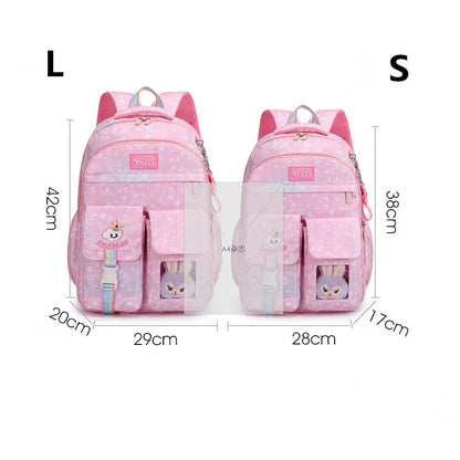 2023 Fashion Cartoon Rabbit Decorative Girl's Schoolbag Children's school backpack in 2 sizes Comfortable breathable school bags