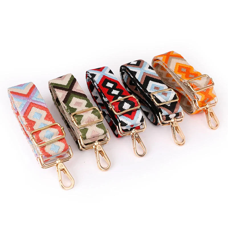 2023 Fashion Embroider Women Bag Accessories Bag Strap High Quality Shoulder Bag Strap Replacement Adjustable Removable BagStrap
