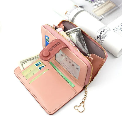 2023 Fashion Embroidered Flower Purses Women's Short Wallets Zipper Buckle Zero Purse Mini Card Bag Small Portefeuille Femme