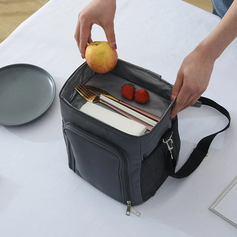 2023 Fashion Waterproof Thermal Lunch Bag For Women Men Reusable Picnic Shoulder Bags Students Work School Dinner Box Thermobag