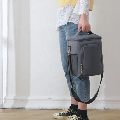 2023 Fashion Waterproof Thermal Lunch Bag For Women Men Reusable Picnic Shoulder Bags Students Work School Dinner Box Thermobag