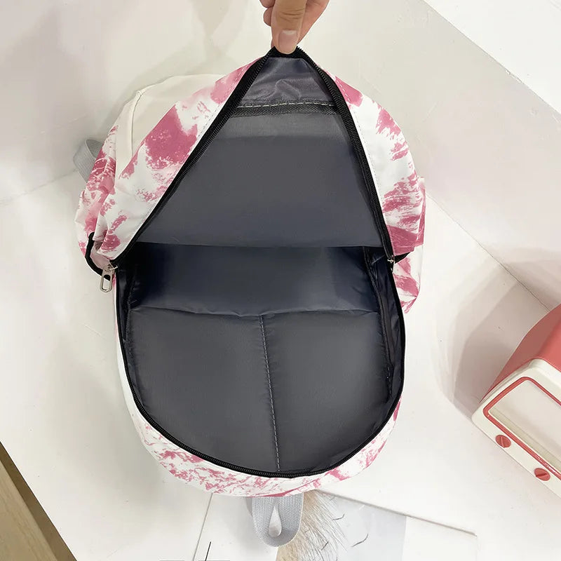 2023 Fashion tie dye printed women's backpack Chinese style camouflage children school backpack for boys girls kids schoolbags