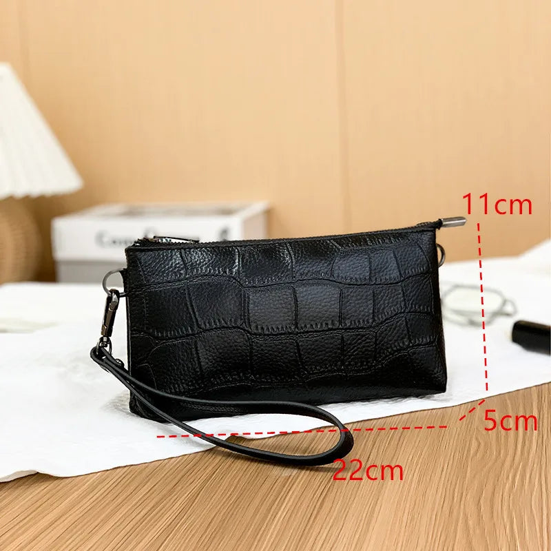 2023 Female Small Messenger Tote Sac Luxury Genuine Leather Women's Phone Bag Wallets Fashion Shoulder Messenger Bags For Women