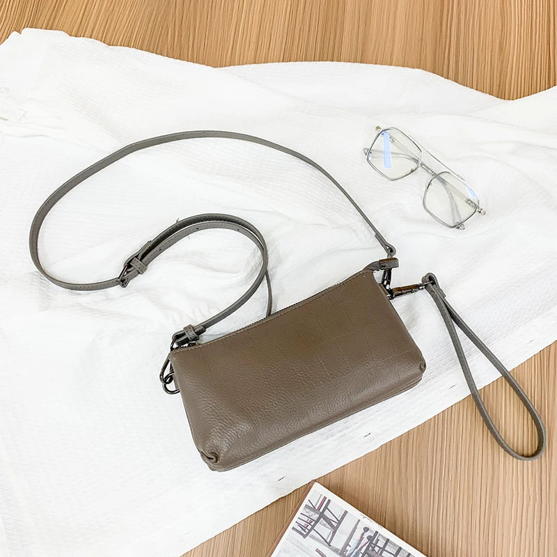 2023 Female Small Messenger Tote Sac Luxury Genuine Leather Women's Phone Bag Wallets Fashion Shoulder Messenger Bags For Women