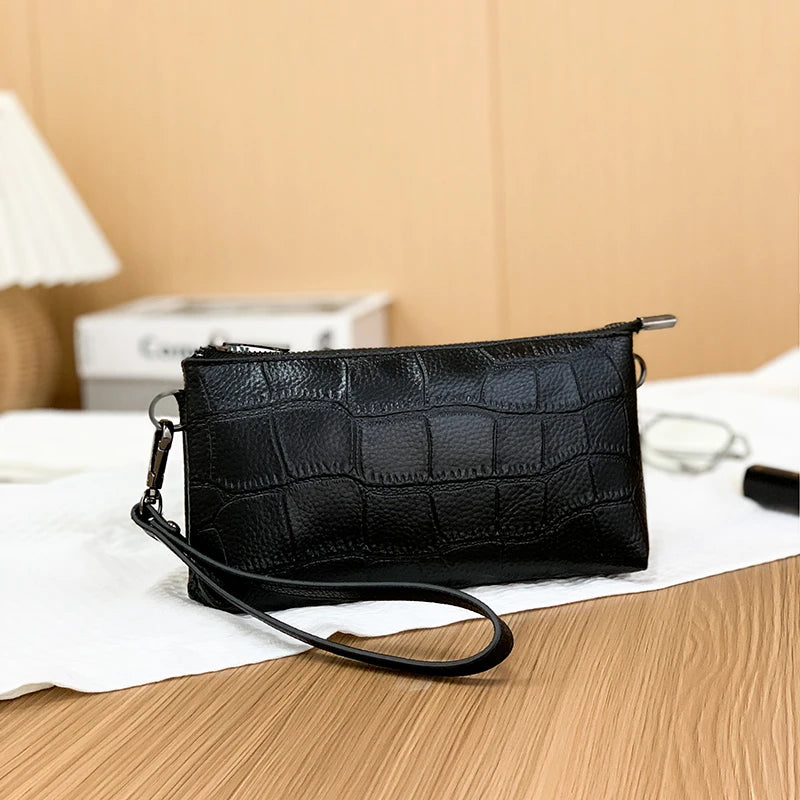 2023 Female Small Messenger Tote Sac Luxury Genuine Leather Women's Phone Bag Wallets Fashion Shoulder Messenger Bags For Women