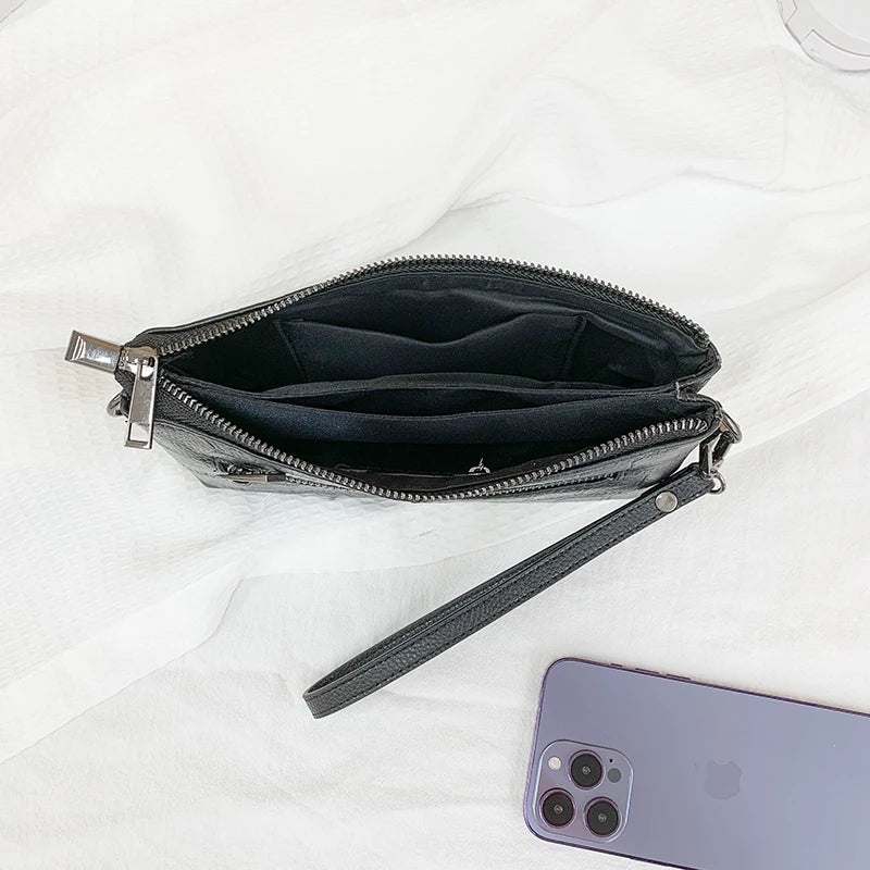 2023 Female Small Messenger Tote Sac Luxury Genuine Leather Women's Phone Bag Wallets Fashion Shoulder Messenger Bags For Women