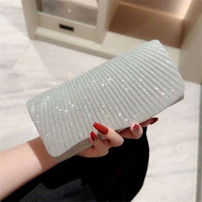 2023 Glitter Evening Bag Formal Lady Purse Elegant Party Banquet Wedding Clutch Handbag Sparkling Crossbody Shoulder Bag