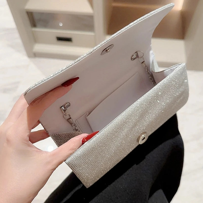 2023 Glitter Evening Bag Formal Lady Purse Elegant Party Banquet Wedding Clutch Handbag Sparkling Crossbody Shoulder Bag