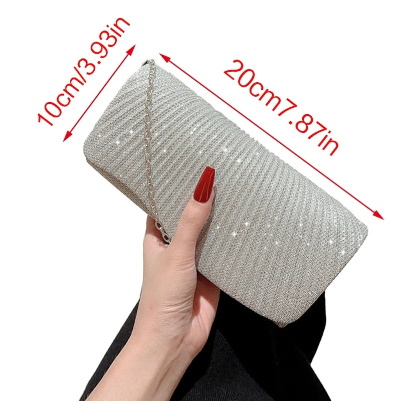 2023 Glitter Evening Bag Formal Lady Purse Elegant Party Banquet Wedding Clutch Handbag Sparkling Crossbody Shoulder Bag