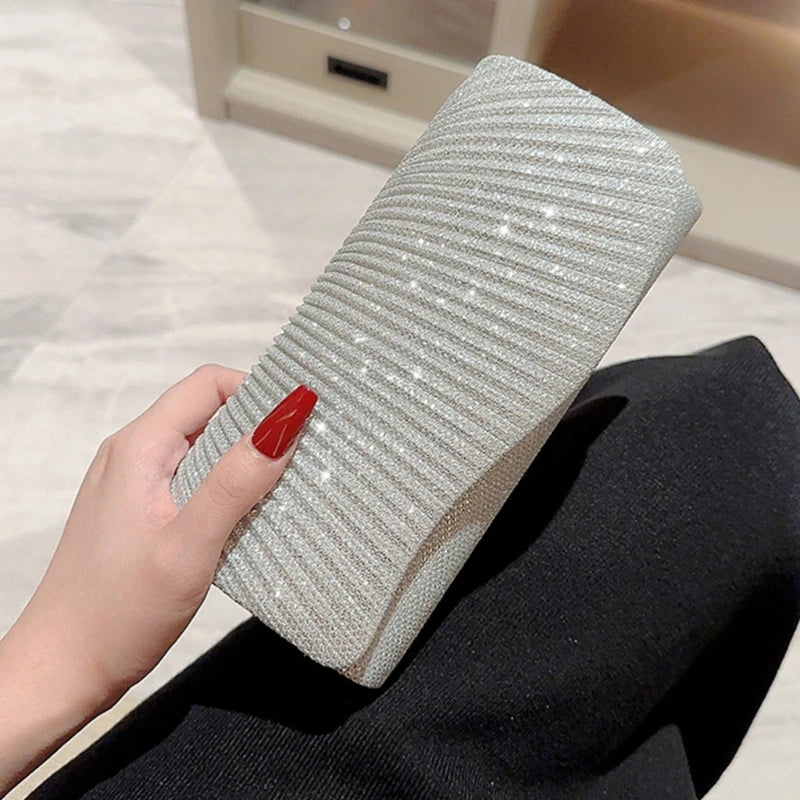 2023 Glitter Evening Bag Formal Lady Purse Elegant Party Banquet Wedding Clutch Handbag Sparkling Crossbody Shoulder Bag