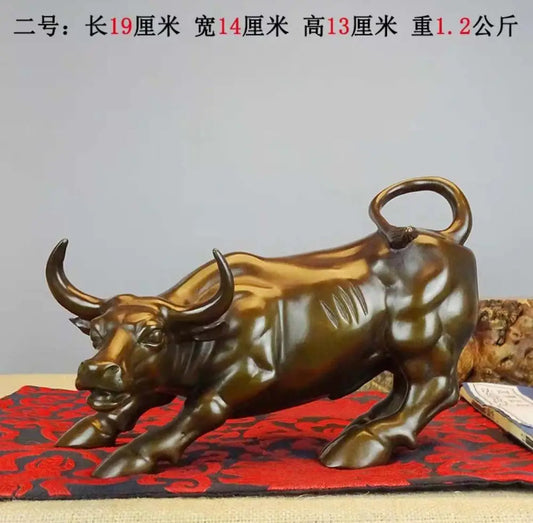 2023 Good luck HOME Company shop financial Mascot business decorative Stock market bull Wall Street bull bronze statue M size