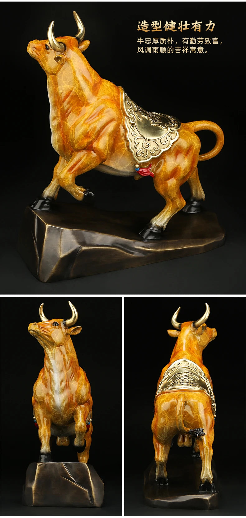 2023 Good luck home OFFICE CLUB Business Stock market finance Mascot bring wealth money LUCK bronze Fortune COW BULL statue