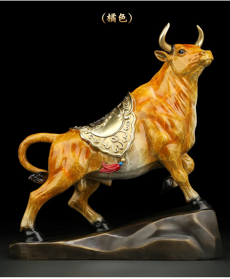 2023 Good luck home OFFICE CLUB Business Stock market finance Mascot bring wealth money LUCK bronze Fortune COW BULL statue