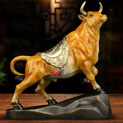 2023 Good luck home OFFICE CLUB Business Stock market finance Mascot bring wealth money LUCK bronze Fortune COW BULL statue