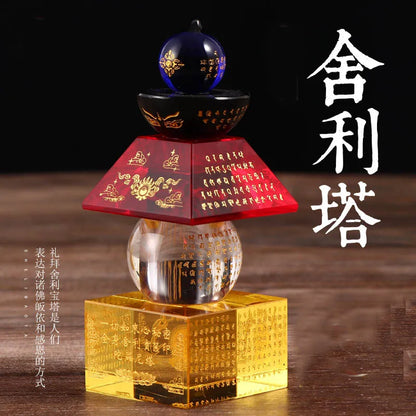 2023 HOME CAR Altar Buddhist safety healthy talisman Amulet crystal buddha Pagoda tower Sacred Sarita stupa Manna bottle