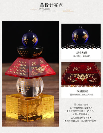 2023 HOME CAR Altar Buddhist safety healthy talisman Amulet crystal buddha Pagoda tower Sacred Sarita stupa Manna bottle