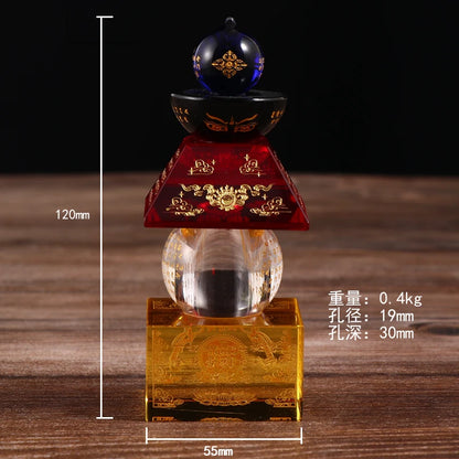 2023 HOME CAR Altar Buddhist safety healthy talisman Amulet crystal buddha Pagoda tower Sacred Sarita stupa Manna bottle