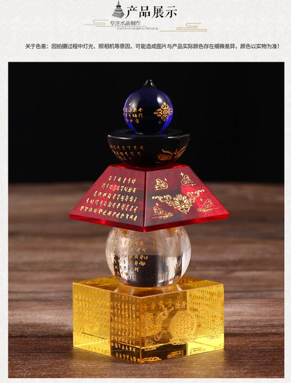 2023 HOME CAR Altar Buddhist safety healthy talisman Amulet crystal buddha Pagoda tower Sacred Sarita stupa Manna bottle