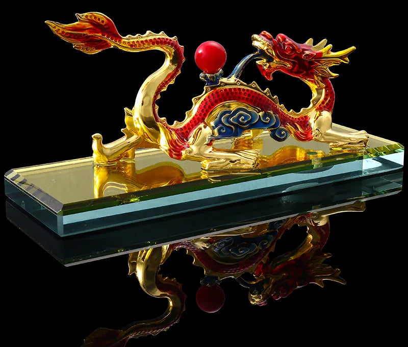 2023 HOME CAR SHOP Decor exorcise evil spirits GOOD LUCK bring fortune COPPER Divine Dragon talisman statue