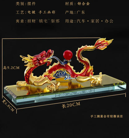 2023 HOME CAR SHOP Decor exorcise evil spirits GOOD LUCK bring fortune COPPER Divine Dragon talisman statue