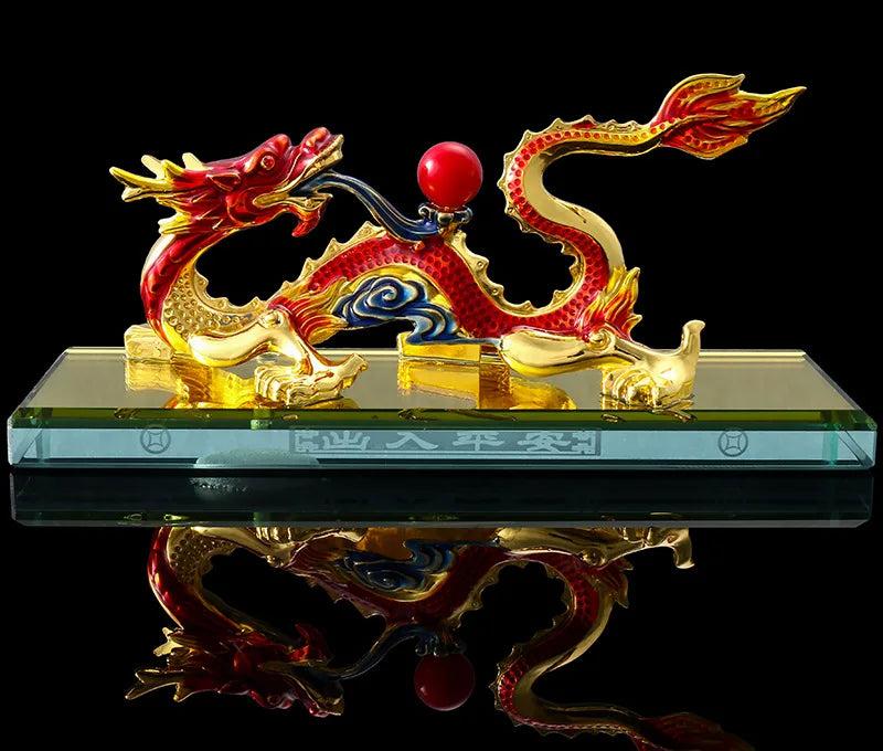 2023 HOME CAR SHOP Decor exorcise evil spirits GOOD LUCK bring fortune COPPER Divine Dragon talisman statue