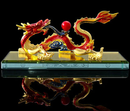 2023 HOME CAR SHOP Decor exorcise evil spirits GOOD LUCK bring fortune COPPER Divine Dragon talisman statue