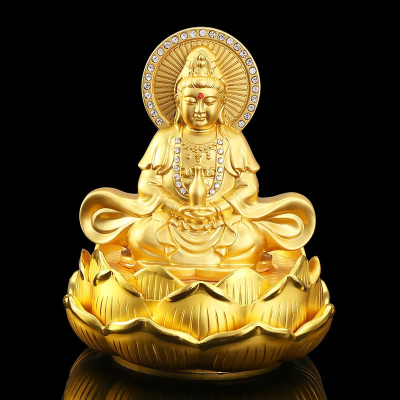 2023 HOME CAR SHOP GOOD talisman Bless safety Goddess Guanyin Bodhisattva copper buddha statue + GOOD LUCK gold card Amulet