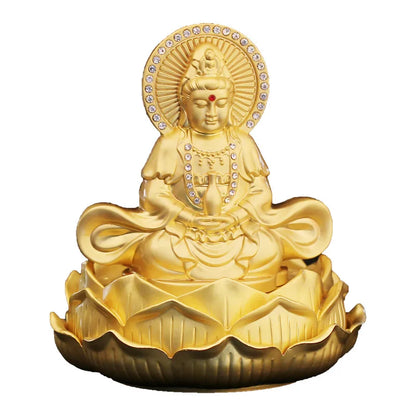 2023 HOME CAR SHOP GOOD talisman Bless safety Goddess Guanyin Bodhisattva copper buddha statue + GOOD LUCK gold card Amulet