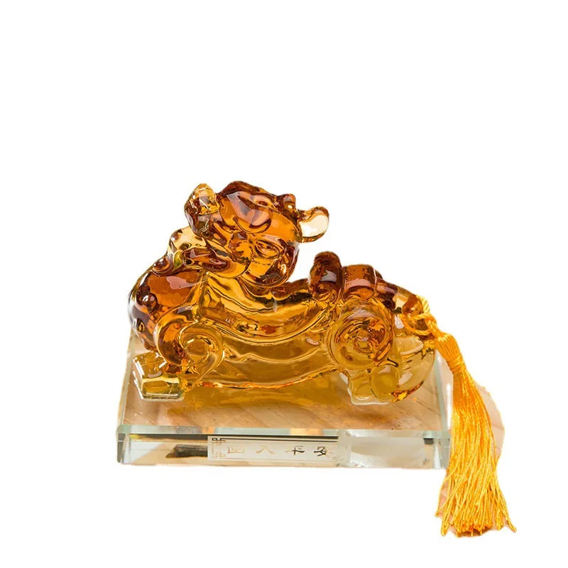 2023 HOME CAR SHOP GOOD talisman bring fortune crystal Dragon PI XIU Mascot Feng Shui statue + GOOD LUCK gold card Amulet