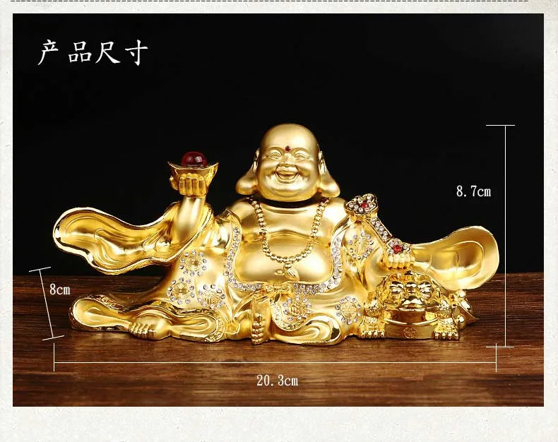 2023 HOME Company SHOP CAR Efficacious thriving business Money Diamonds Maitreya good luck safety MI LE FO Buddha brass statue