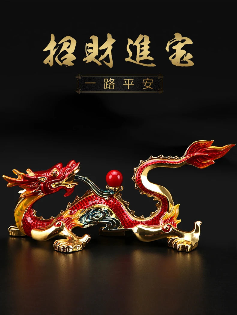 2023 HOME Company SHOP CAR Good decoration Efficacious Money Drawing thriving business Lucky Royal Dragon FENG SHUI statue