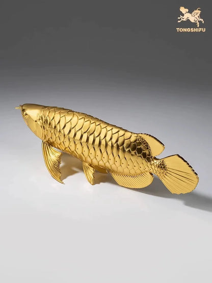 2023 HOME Company shop decor stock market Money drawing Auspicious 24k gold plating Good luck copper gold Dragon Fish Arowana