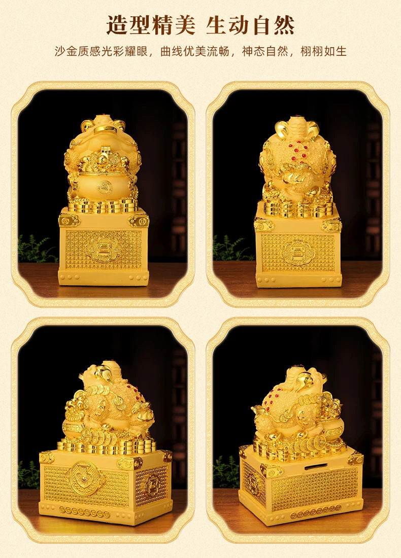 2023 HOME Store bring wealth and fortune Prosperous Auspicious GOOD LUCK gold fortune JIN CHAN talisman statue Good FENG SHUI