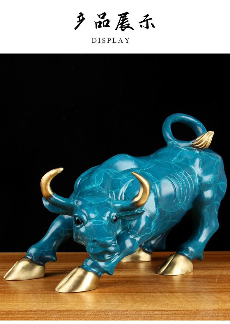 2023 HOME company OFFICE high grade brass GOOD LUCK Wall Street Bull finance stock market cattle mascot brass decorative statue