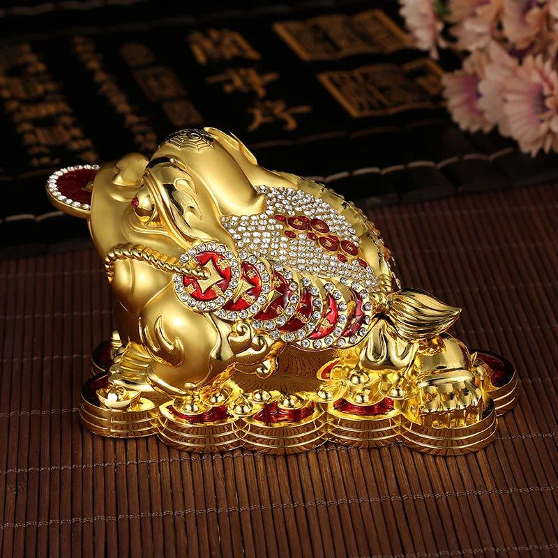 2023 HOME living room CAR SHOP Recruit wealth golden Copper JIN CHAN GOOD LUCK FENG SHUI talisman Decorative ornaments