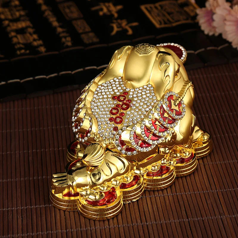 2023 HOME living room CAR SHOP Recruit wealth golden Copper JIN CHAN GOOD LUCK FENG SHUI talisman Decorative ornaments