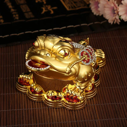 2023 HOME living room CAR SHOP Recruit wealth golden Copper JIN CHAN GOOD LUCK FENG SHUI talisman Decorative ornaments